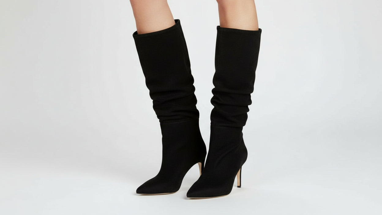 WYLD & CO Velvet Suede Tapered Heel